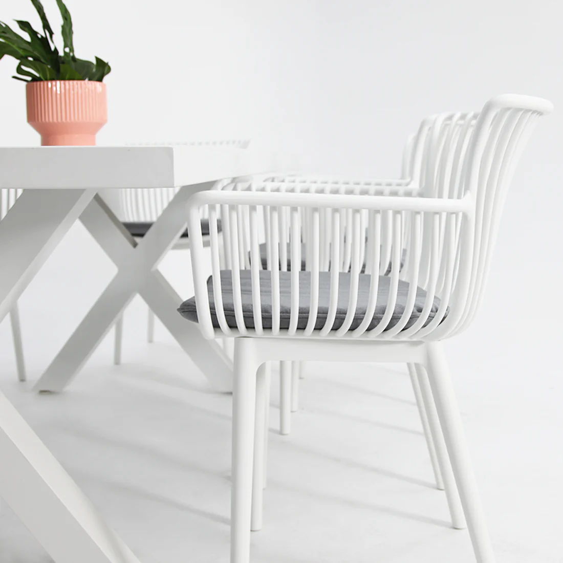 Ravenne Canela 9pc Dining Setting - White - Image 4