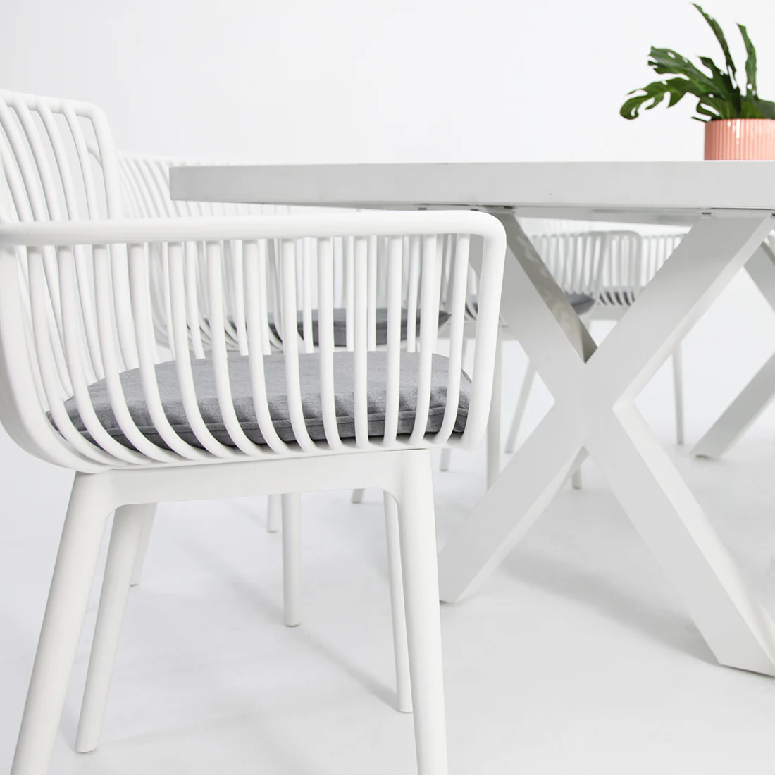 Ravenne Canela 9pc Dining Setting - White - Image 5