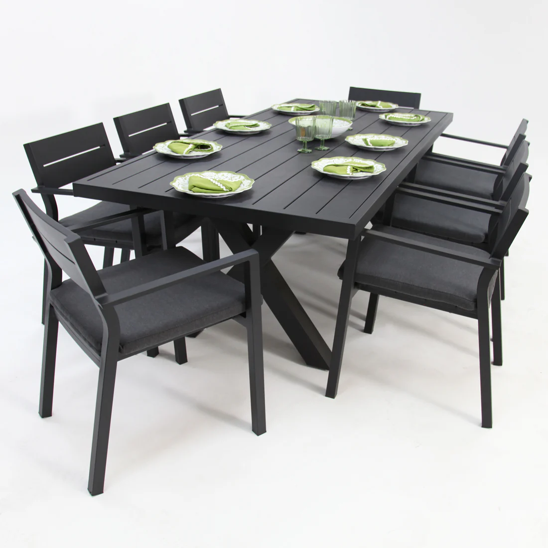 Ravenne Dallas 9pc Dining Setting - Black - Image 3