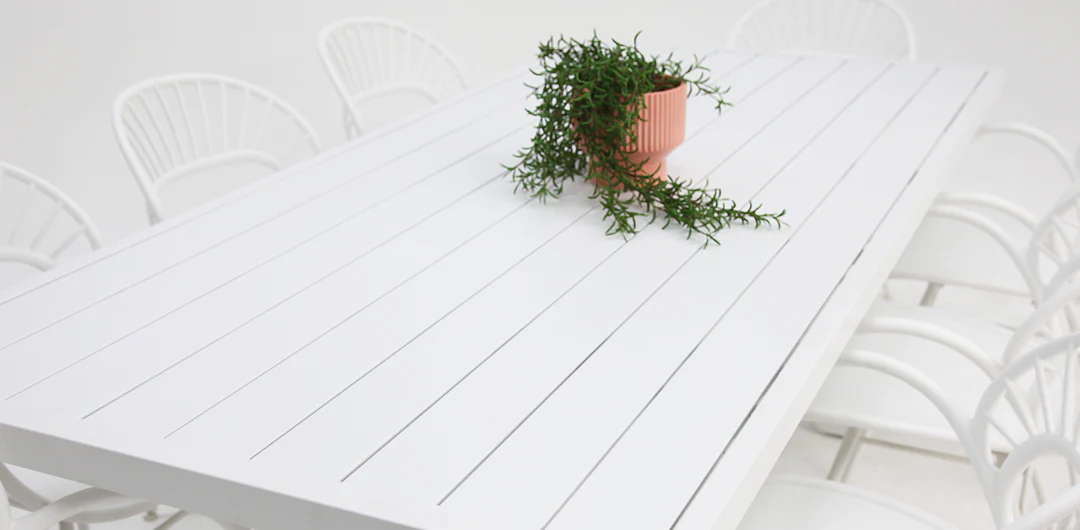 Ravenne Fantail 9pc Dining Setting - White - Image 3