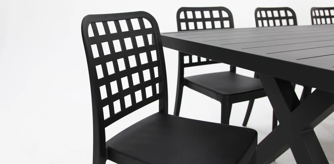 Ravenne Frankie 9pc Armless Dining Set - Black - Image 5
