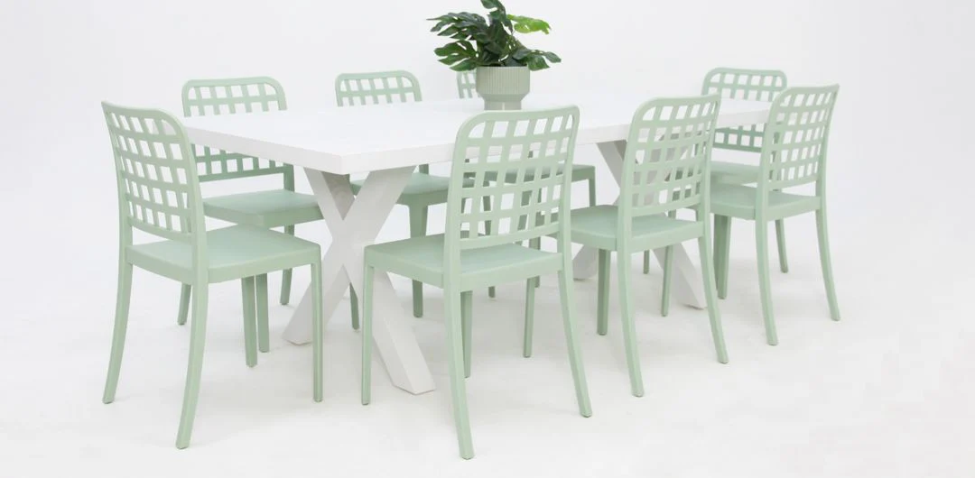 Ravenne Frankie 9pc Armless Dining Set - White - Image 3