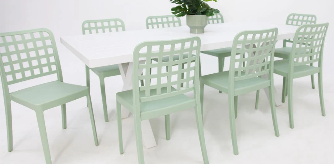 Ravenne Frankie 9pc Armless Dining Set - White - Image 4