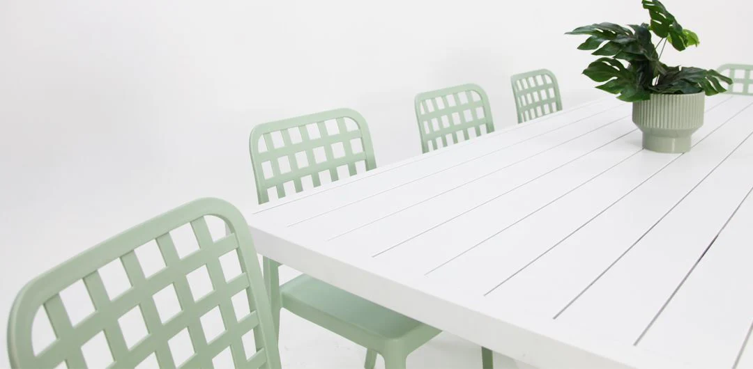 Ravenne Frankie 9pc Armless Dining Set - White - Image 5