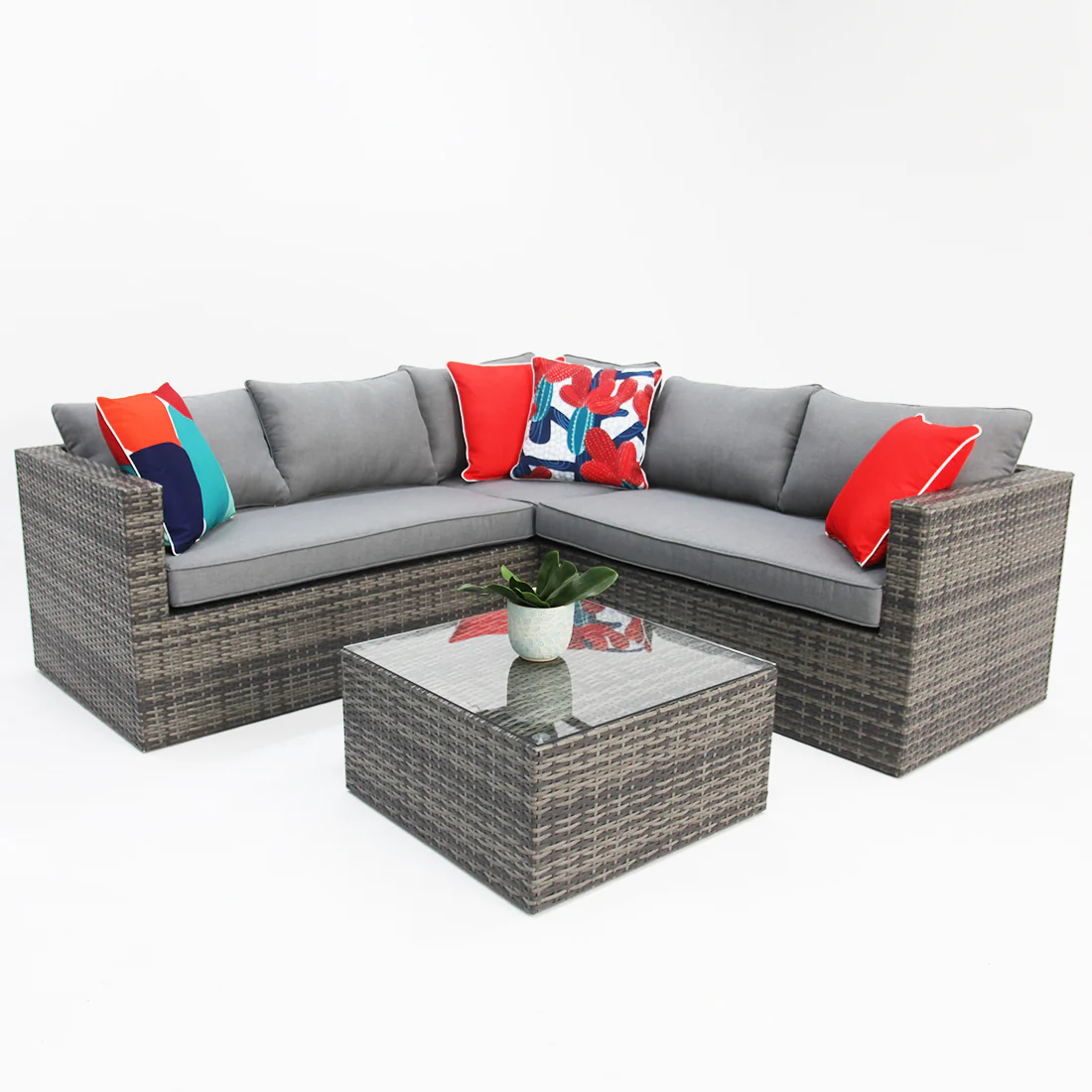 Remi Corner Sofa Set - Grey - Image 3