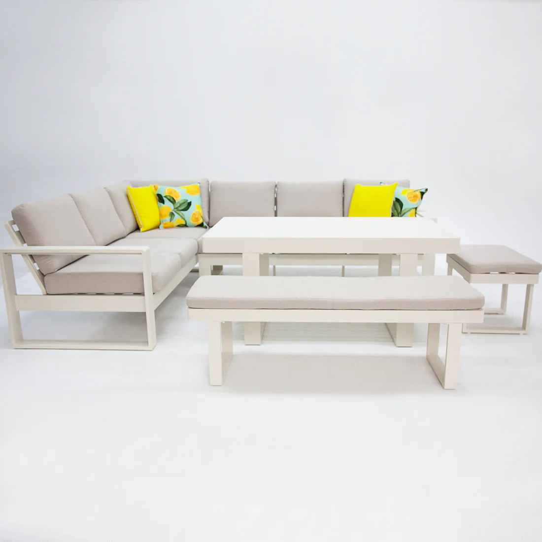 Sallsey Corner Lounge Setting - Cream - Image 3