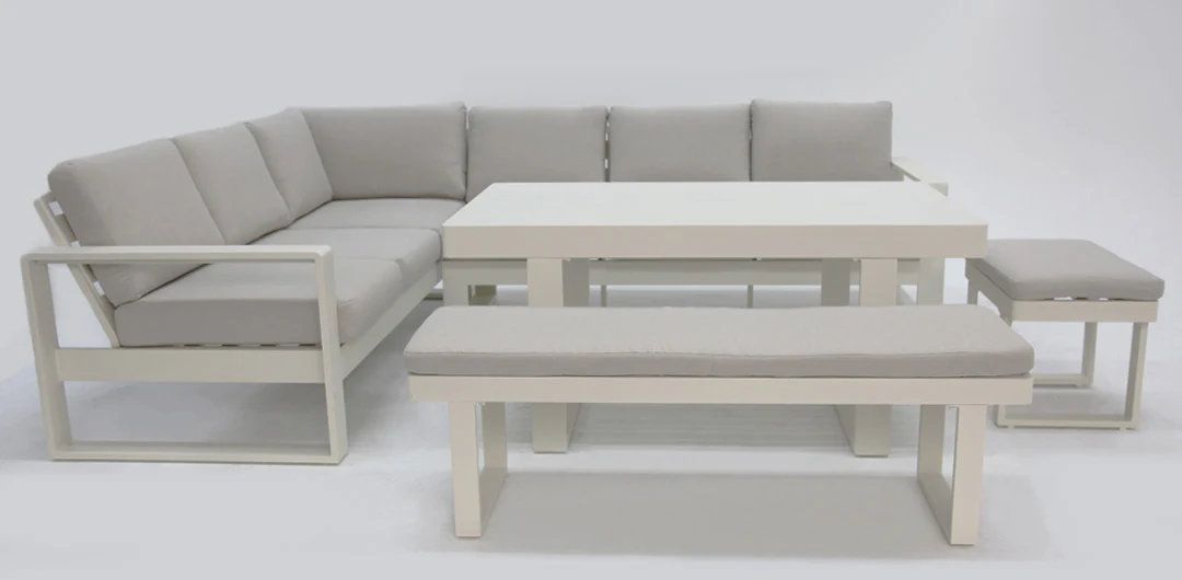 Sallsey Corner Lounge Setting - Cream - Image 4