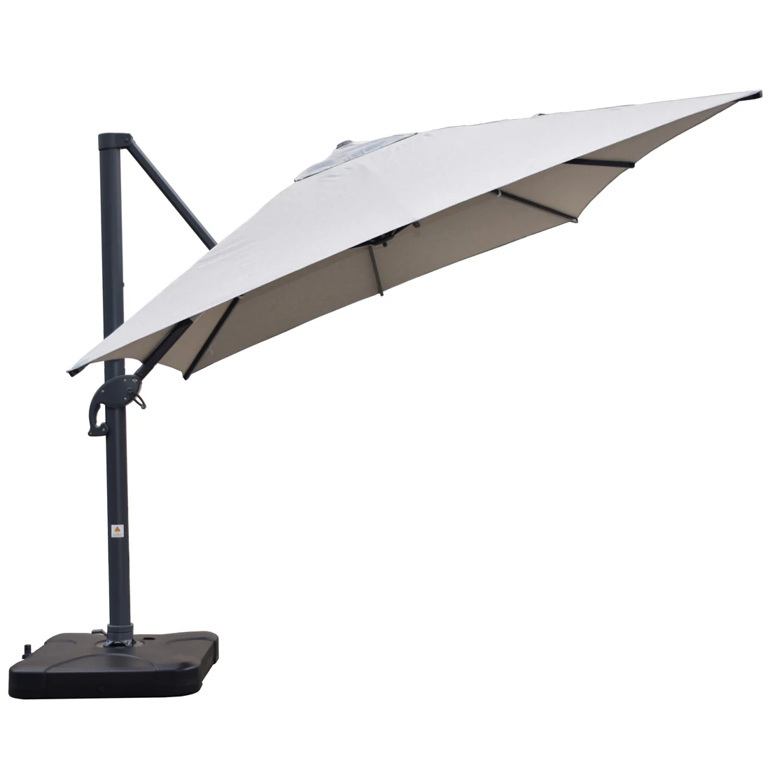 Santa Fe 3x4m Cantilever Umbrella with Water Base - Light Grey - Image 3