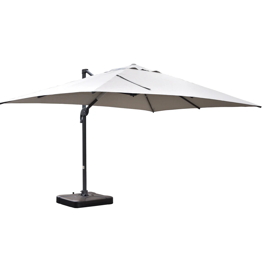 Santa Fe 3x4m Cantilever Umbrella with Water Base - Light Grey - Image 4