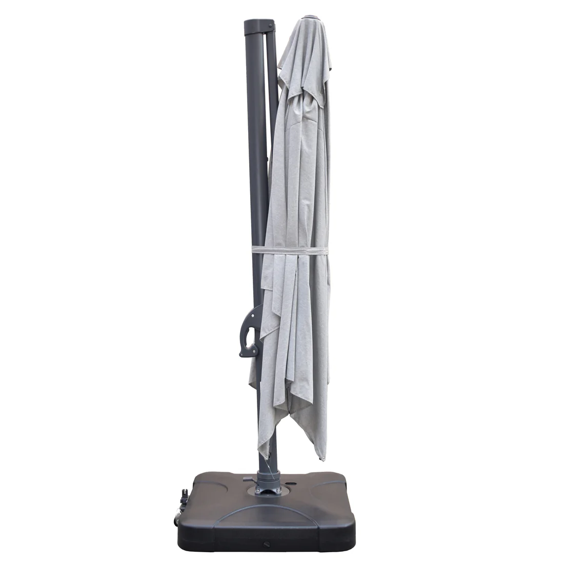 Santa Fe 3x4m Cantilever Umbrella with Water Base - Light Grey - Image 6