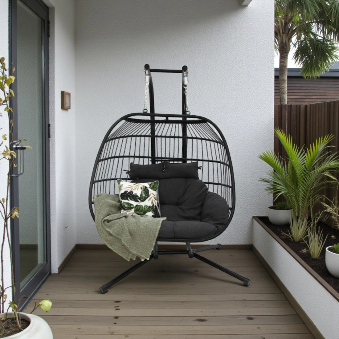 Snug Steel Hanging Chair - Black