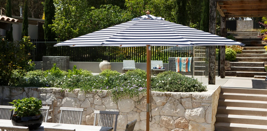 Billy Fresh 3m Bamboo St Tropez Umbrella - Navy - Image 8