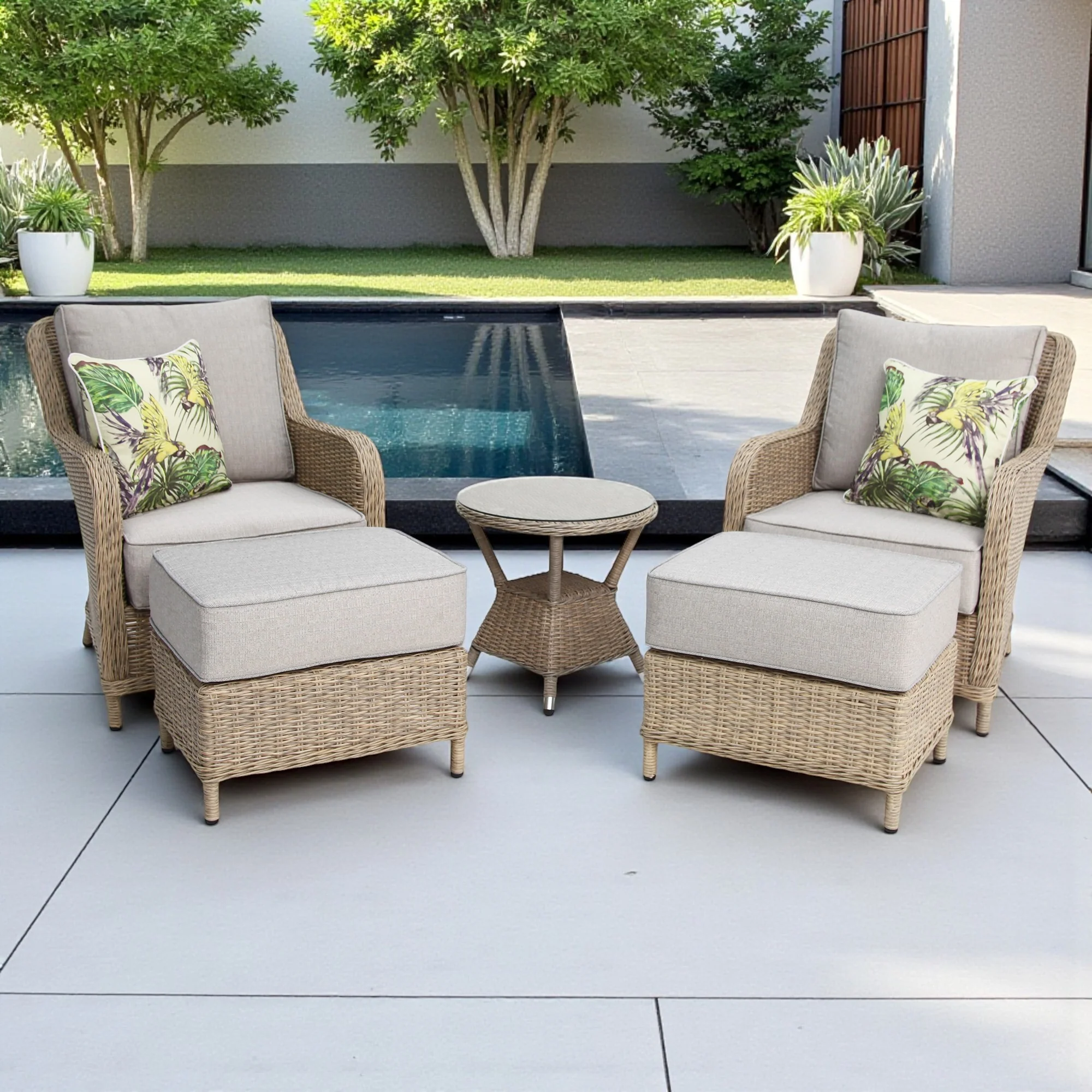Tortuga 5pc Relax Lounge Setting - Driftwood