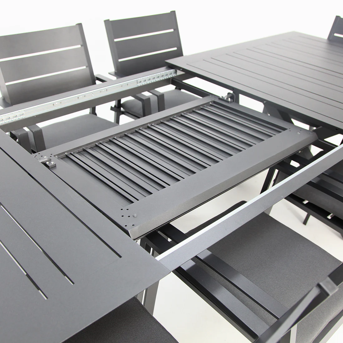 Tyler 11pc Extension Dining Setting - Anthracite - Image 10