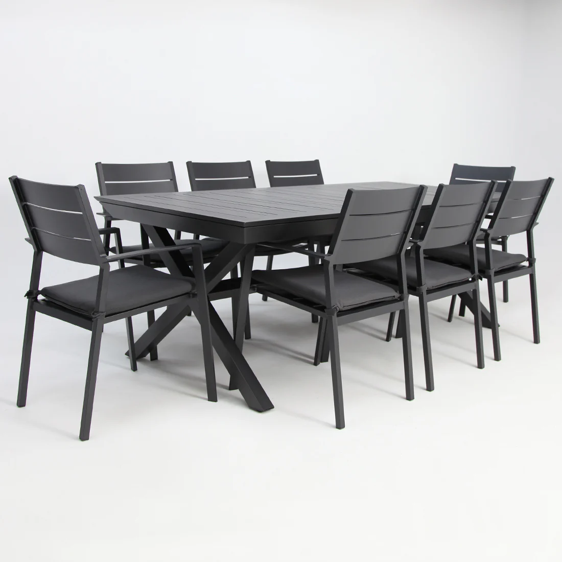 Tyler 11pc Extension Dining Setting - Anthracite - Image 13