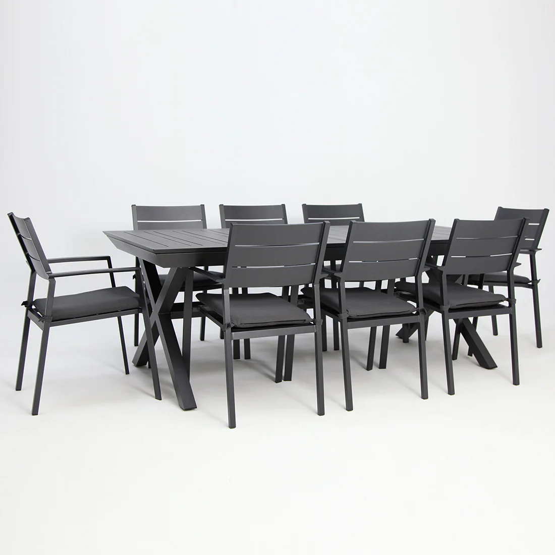 Tyler 11pc Extension Dining Setting - Anthracite - Image 14