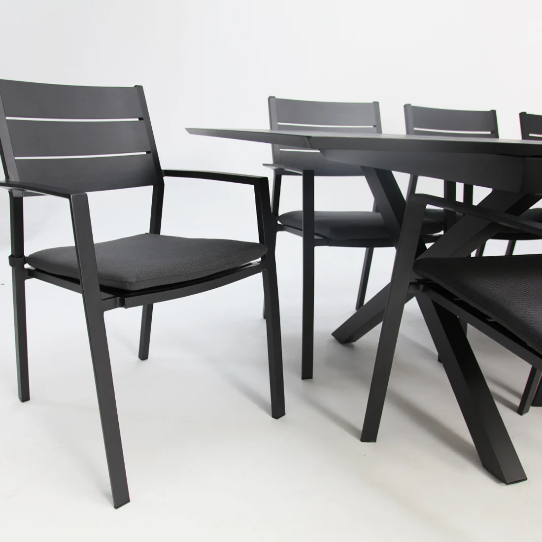 Tyler 11pc Extension Dining Setting - Anthracite - Image 5