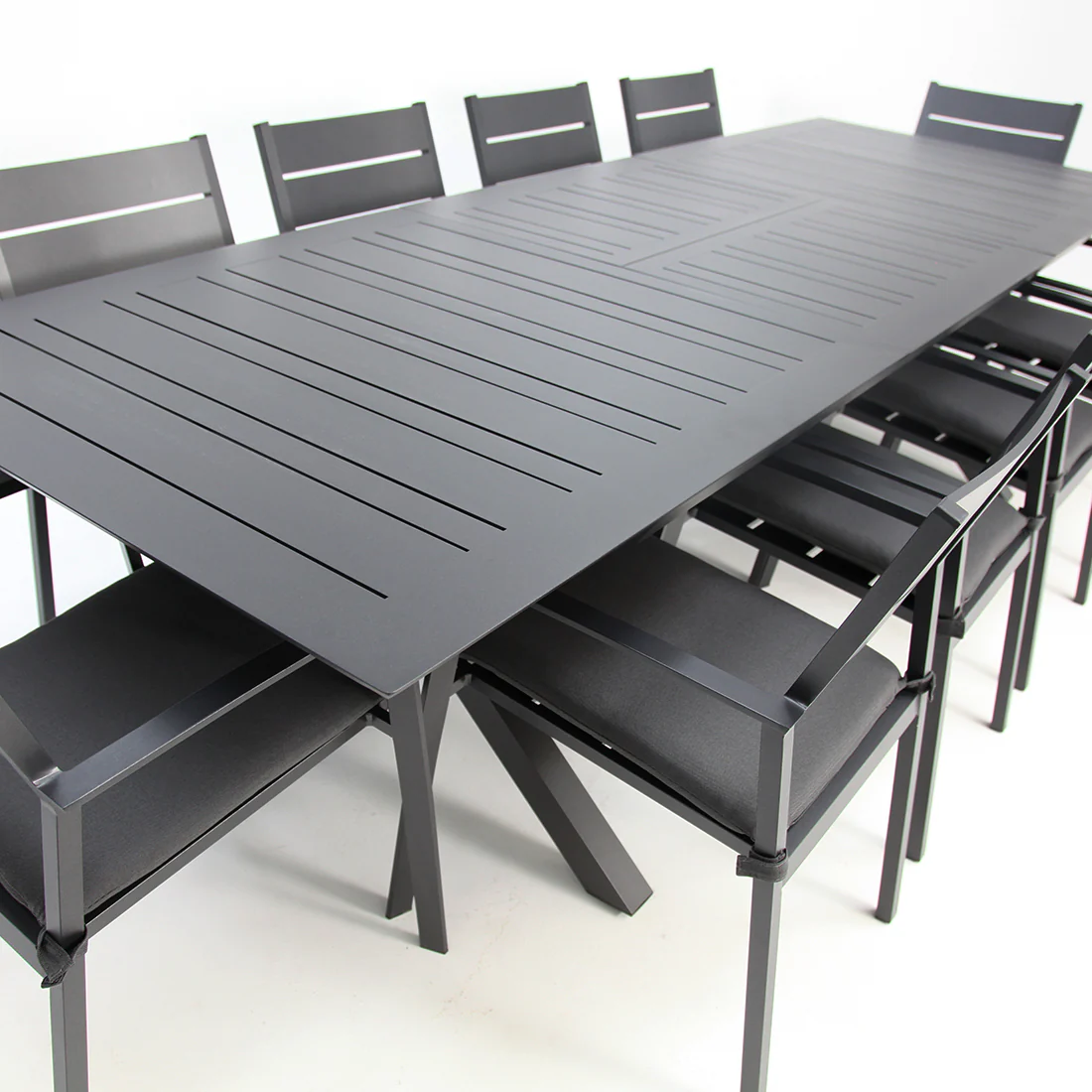 Tyler 11pc Extension Dining Setting - Anthracite - Image 8