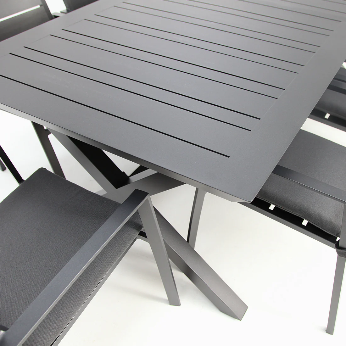 Tyler 11pc Extension Dining Setting - Anthracite - Image 9