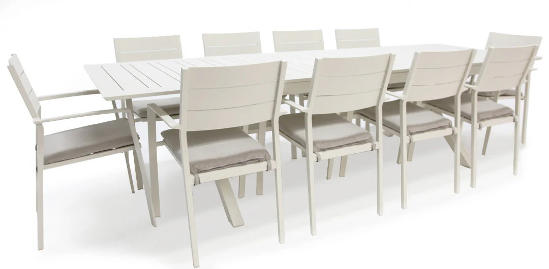 Tyler 11pc Extension Dining Setting - Cream - Image 4
