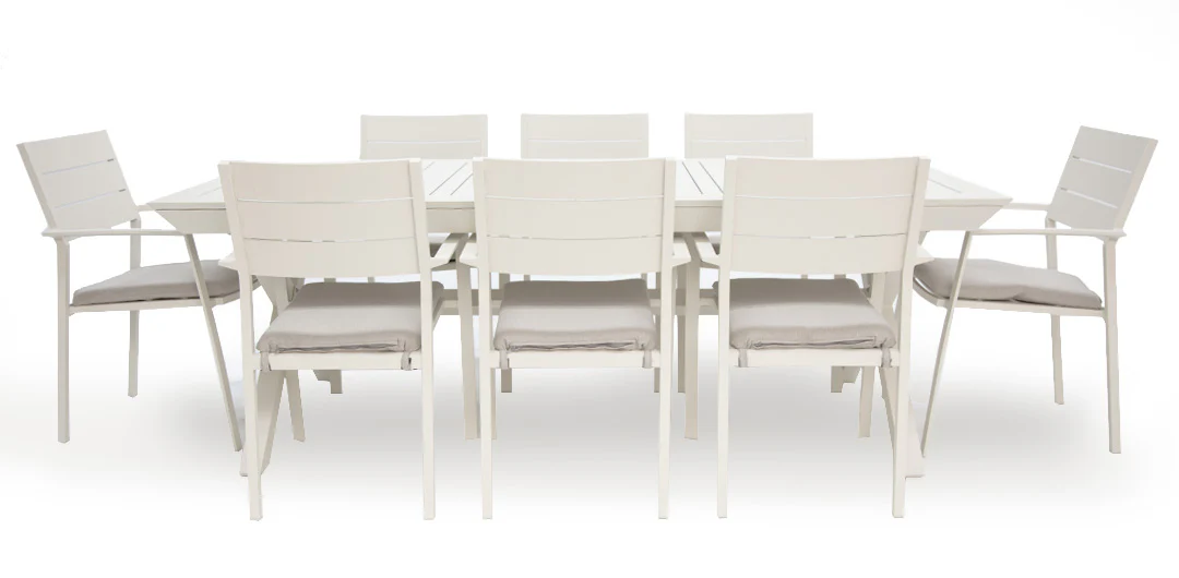 Tyler 11pc Extension Dining Setting - Cream - Image 8
