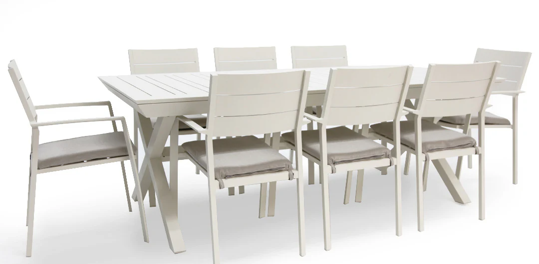 Tyler 11pc Extension Dining Setting - Cream - Image 9