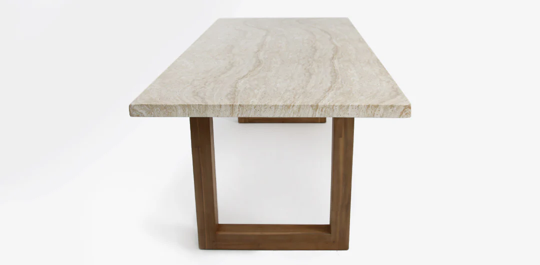 Veltis Albenga 7pc Travertine Dining Setting - Image 9