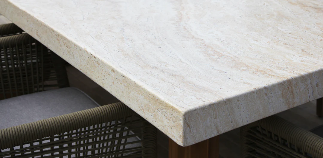 Veltis Albenga 9pc Travertine Dining Setting - Image 10