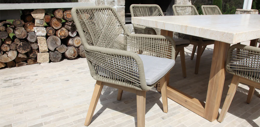 Veltis Albenga 9pc Travertine Dining Setting - Image 18