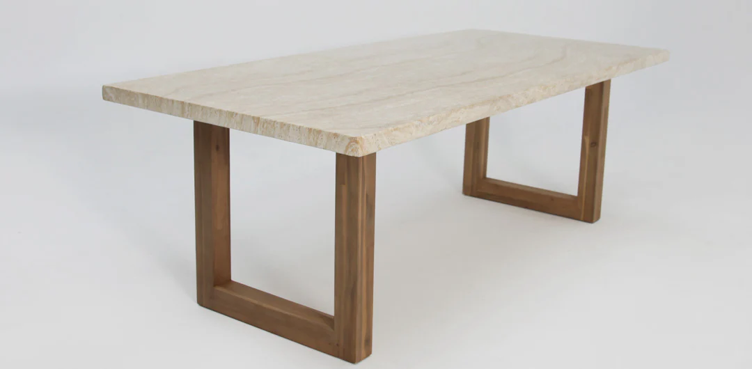 Veltis 220cm Travertine Dining Table - Image 4