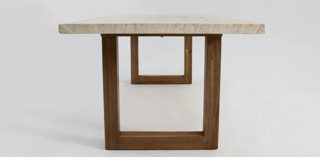 Veltis 220cm Travertine Dining Table - Image 6