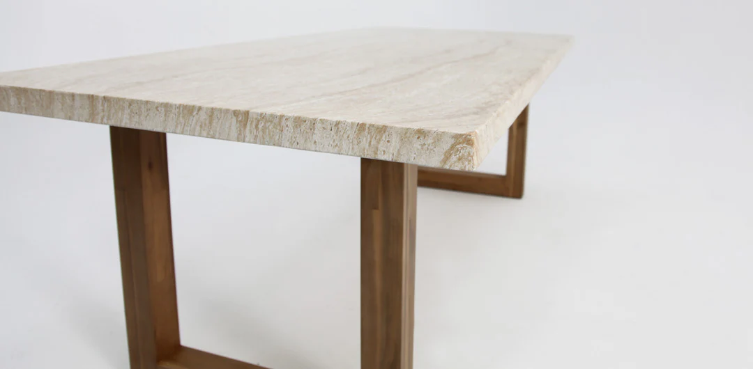 Veltis 220cm Travertine Dining Table - Image 8