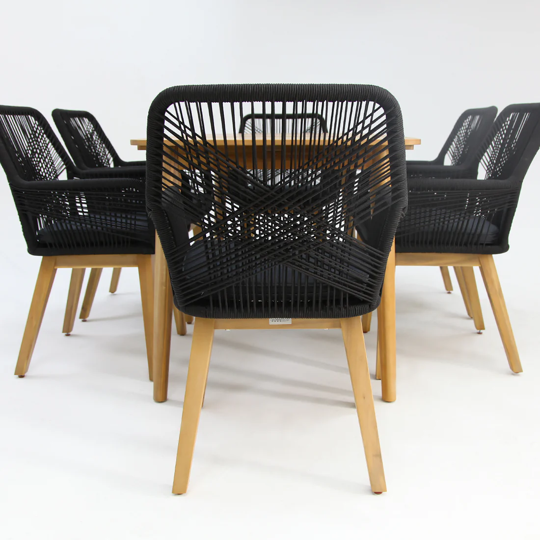 Versailles Albenga 7pc Dining Setting - Black - Image 3