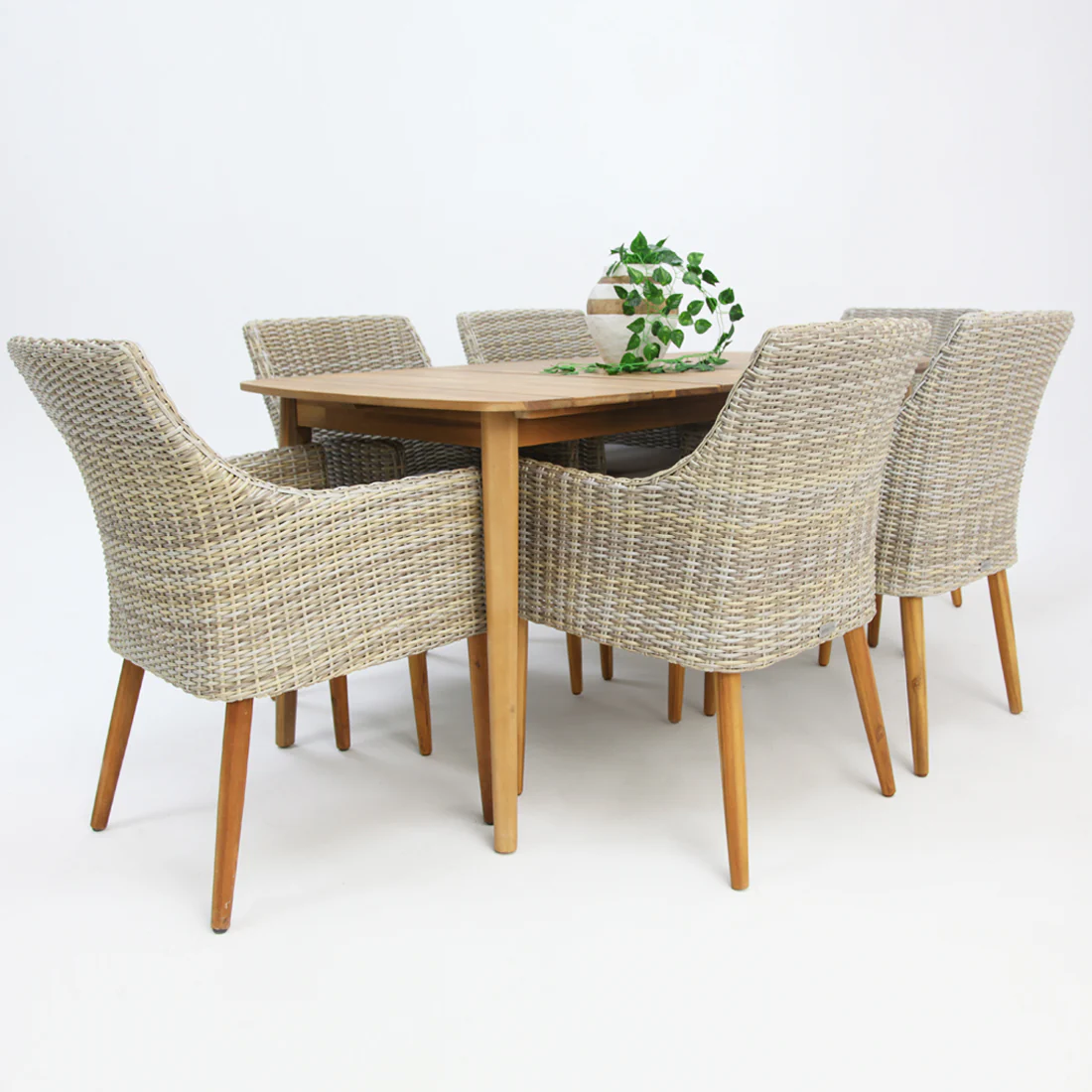 Versailles Faro 7pc Dining Set - White Natural